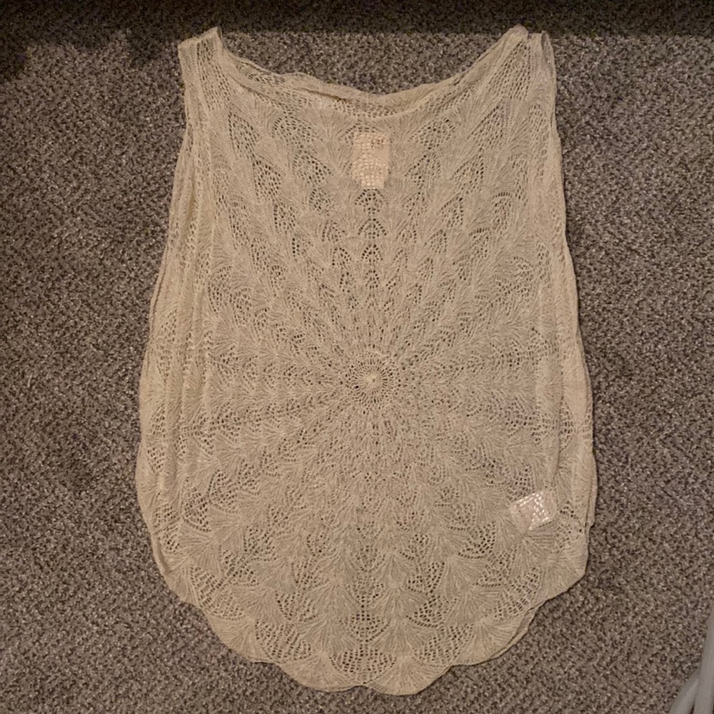 Winter white crocheted blouse from Anthropologie XS